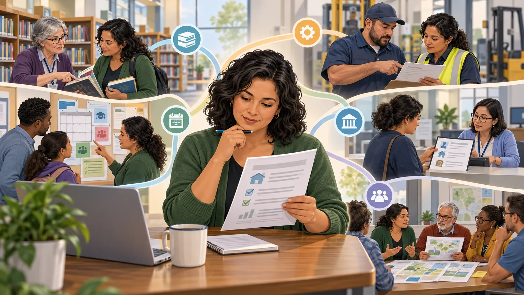 Adult learning lesson illustration